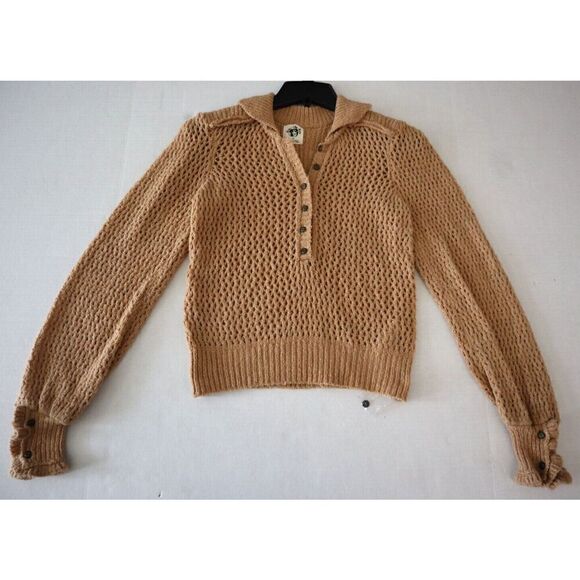 We The Free OB1530909 Women Sz XS Camel Heather Care FP Snowdrift Pullover - Picture 1 of 8